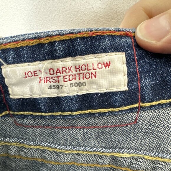 True Religion Joey Dark Hollow First Edition Destroyed Woman 27X32 Bootcut Flare - Picture 8 of 11